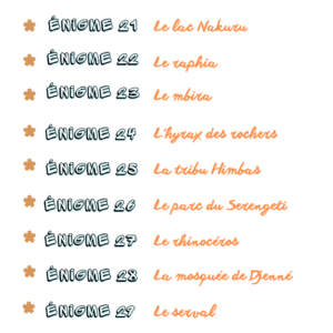 Pack Afrique “1 jour, 1 découverte” – 30 Énigmes type GOTD (410 pages) – CE2 CM1 CM2