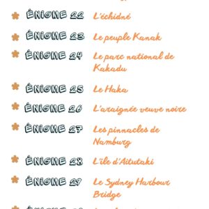 Pack Océanie “1 jour, 1 découverte” – 30 Énigmes type GOTD (491 pages) – CE2 CM1 CM2