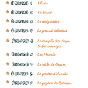 Pack Océanie “1 jour, 1 découverte” – 30 Énigmes type GOTD (491 pages) – CE2 CM1 CM2