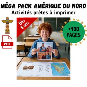Pack Amérique du Nord “1 jour, 1 découverte” – 30 Énigmes type GOTD (496 pages) – CE2 CM1 CM2