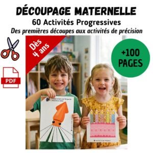 ✂️ Cahier de découpage maternelle PS MS GS – +100 pages, 60 activités progressives à imprimer