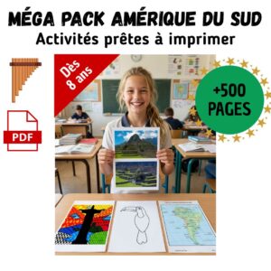 Pack Amérique du Sud “1 jour, 1 découverte” – 30 Énigmes type GOTD (+500 pages) – CE2 CM1 CM2