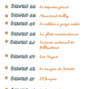 Pack Amérique du Nord “1 jour, 1 découverte” – 30 Énigmes type GOTD (496 pages) – CE2 CM1 CM2