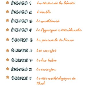 Pack Amérique du Nord “1 jour, 1 découverte” – 30 Énigmes type GOTD (496 pages) – CE2 CM1 CM2