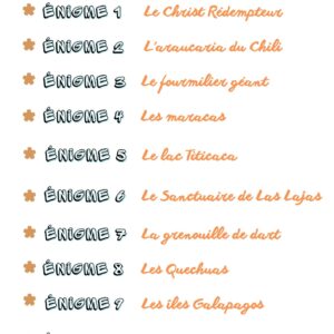 Pack Amérique du Sud “1 jour, 1 découverte” – 30 Énigmes type GOTD (+500 pages) – CE2 CM1 CM2