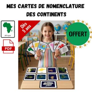 Cartes de nomenclature Continents à imprimer (Gratuit) – Pédagogie Montessori