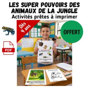Activités Animaux de la Jungle à Imprimer Gratuitement – Maternelle & CP 🦎🦜🐜