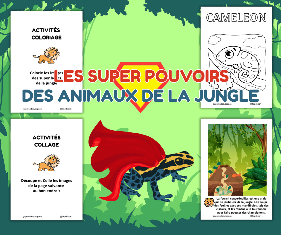exemple fiches gratuites à imprimer sur les animaux de la jungle