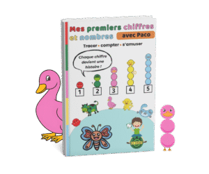 couverture d'une méthode pour apprendre les chiffres avec des animaux rigolos autour