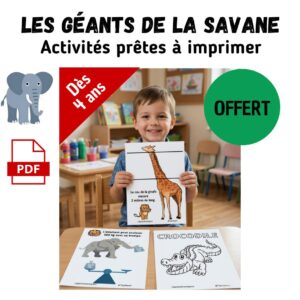 Fiches Activités Animaux de la Savane à Imprimer (Gratuit) – J’apprends avec Paco