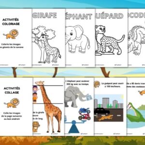 Fiches Activités Animaux de la Savane à Imprimer (Gratuit) – J’apprends avec Paco