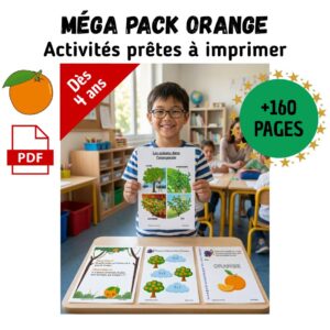 Cycle de vie de l&rsquo;Orange : Pack Pédagogique (GS-CP-CE1) | +160 Pages PDF
