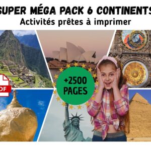 Super Méga Pack Les 6 Continents : +2500 pages d’activités pédagogiques Cycle 3