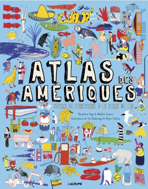 Carte détaillée des Amériques issue de l'atlas jeunesse