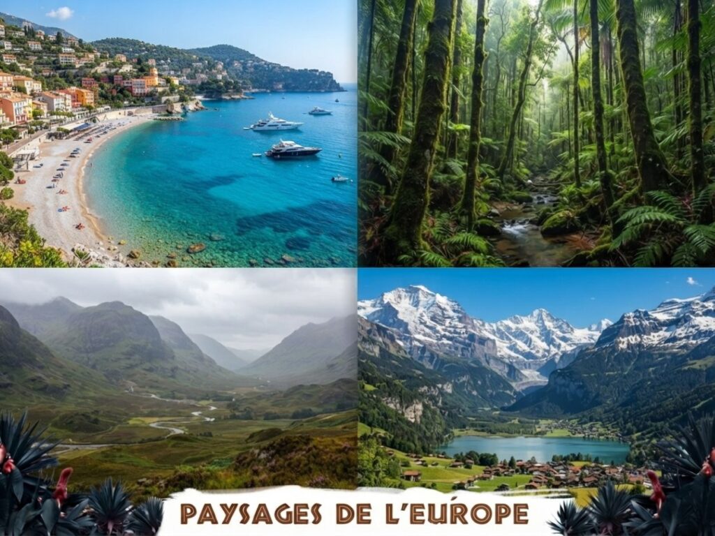 Diversité des paysages naturels d'Europe