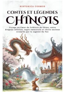 Livre de contes et légendes chinoises avec dragon, lapin et temple