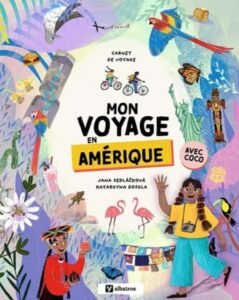 Illustrations colorées du carnet de voyage en Amérique